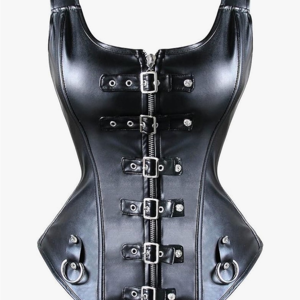 Faux Leather Corset